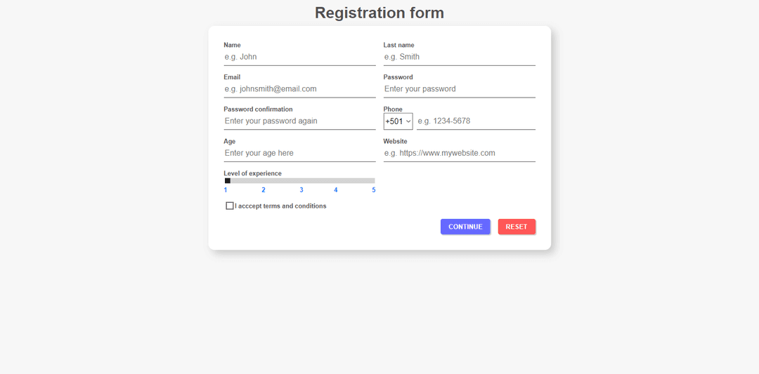 Screenshot del proyecto validaciónes de formulario.