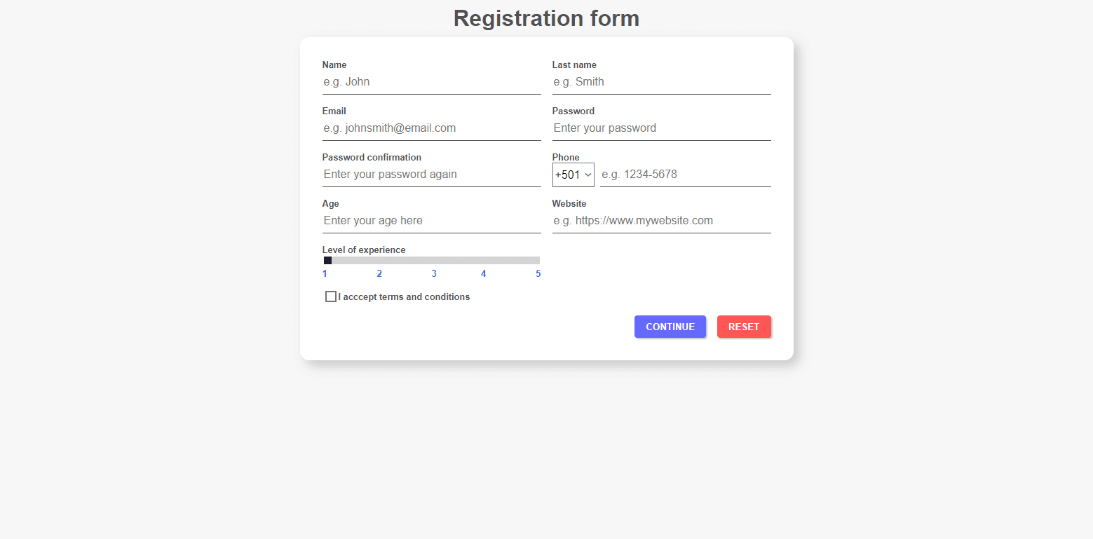 Screenshot del proyecto validaciónes de formulario.