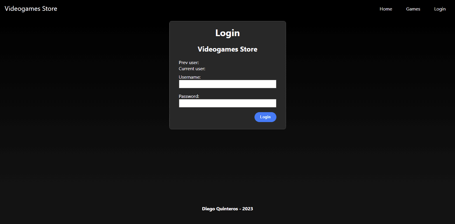 Screenshot of the login page.